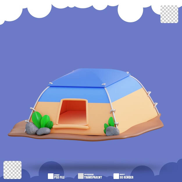 3d illustration of camping tent 3