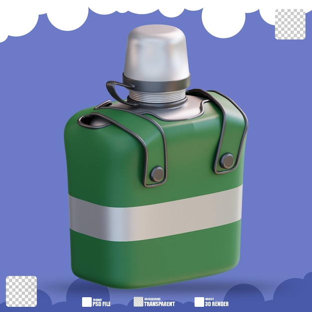 3d illustration of camping water bottle 2