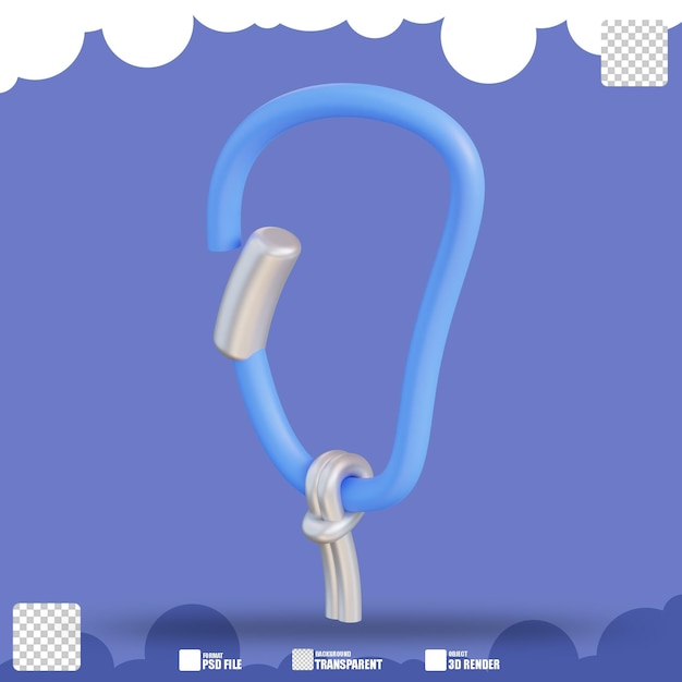 3d illustration of carabiners 2