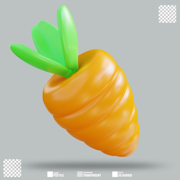 3D Illustration Carrot 3