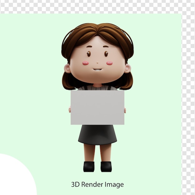 3d illustration cartoon character businesswoman