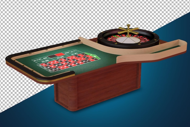 PSD 3d illustration of casino table with roulette