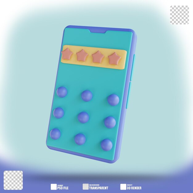 3D illustration cell phone security pattern 3