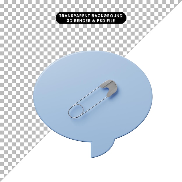 3d illustration chat bubble with pin