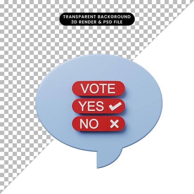 3d illustration chat bubble with voting