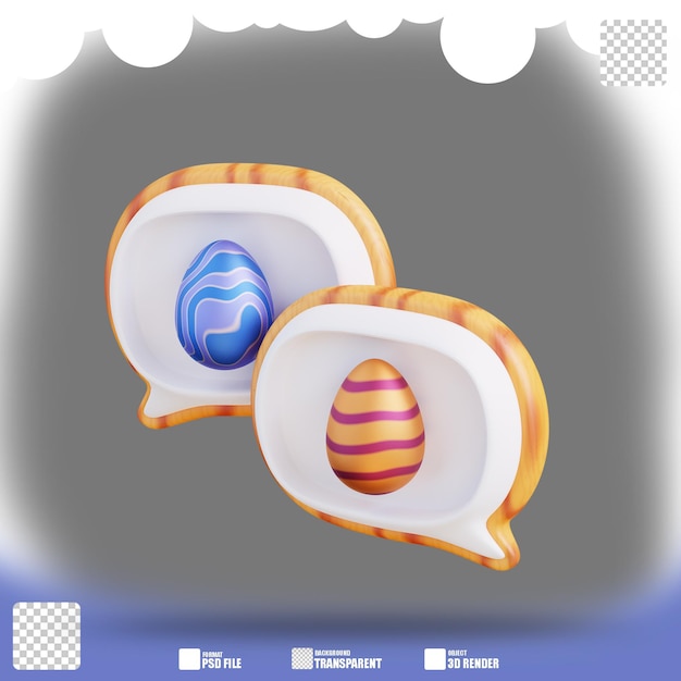 3d illustration of chat easter egg 2