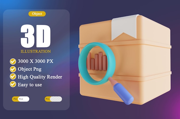 3D illustration check logistics barcode