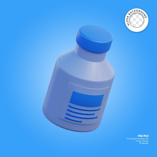 3d illustration chemical bottle