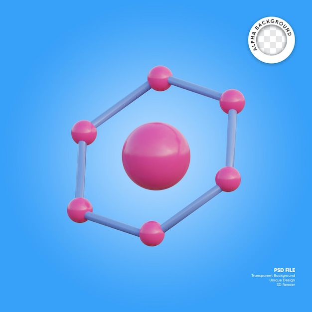 3d illustration chemical structure