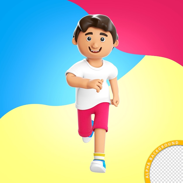 3d illustration of child playing for childrens day PSD composition