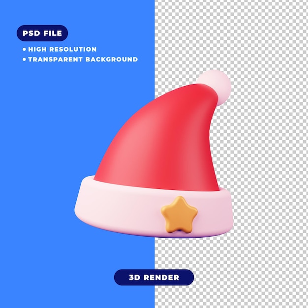 3d illustration of christmas hat icon