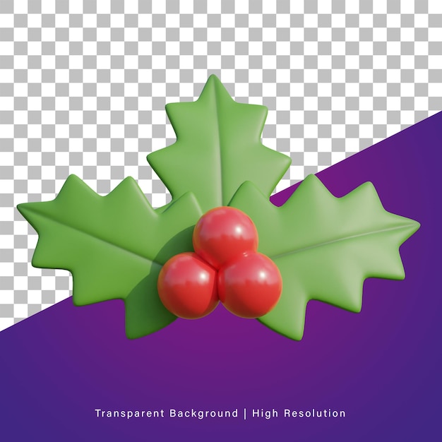 3D illustration of christmas leave