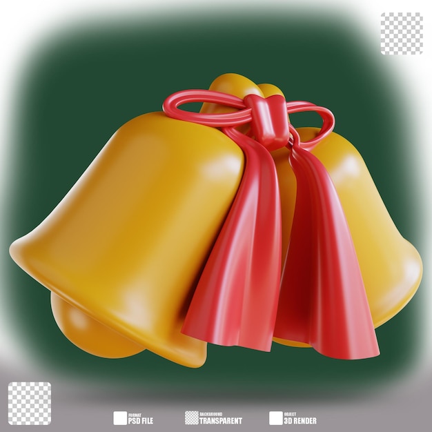 3d illustration Christmas ornament bell 4