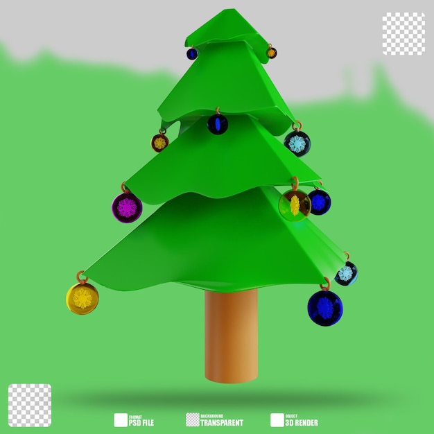 3D Illustration Christmas Tree