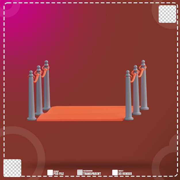 3d illustration cinema red carpet 2