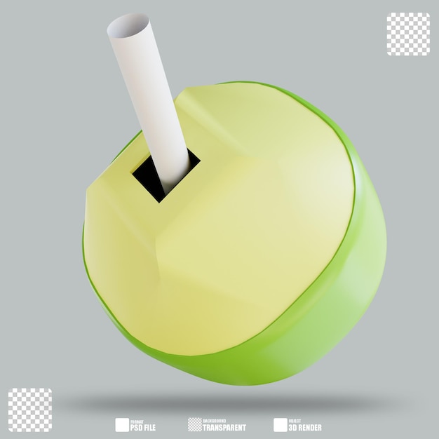 3D Illustration Coconut 2