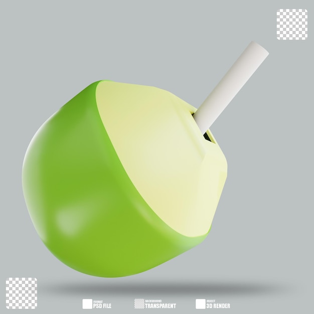 3D Illustration Coconut 3