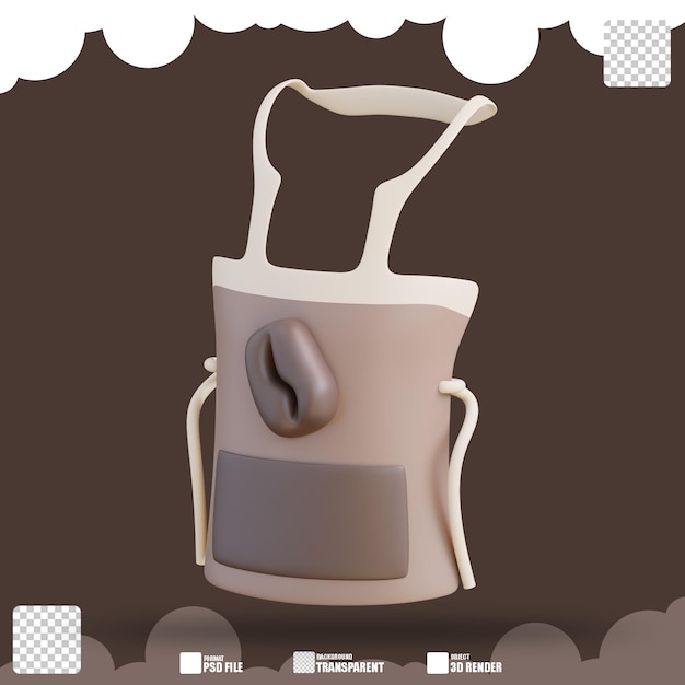 3d illustration coffee apron 2