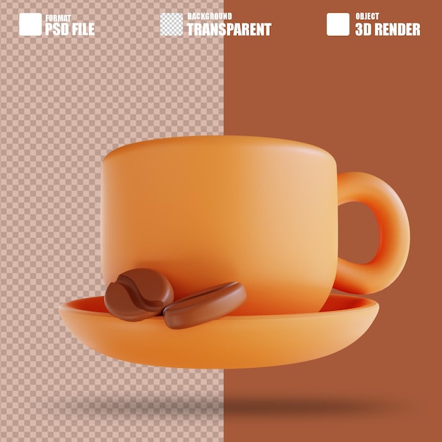 3D illustration coffee cup