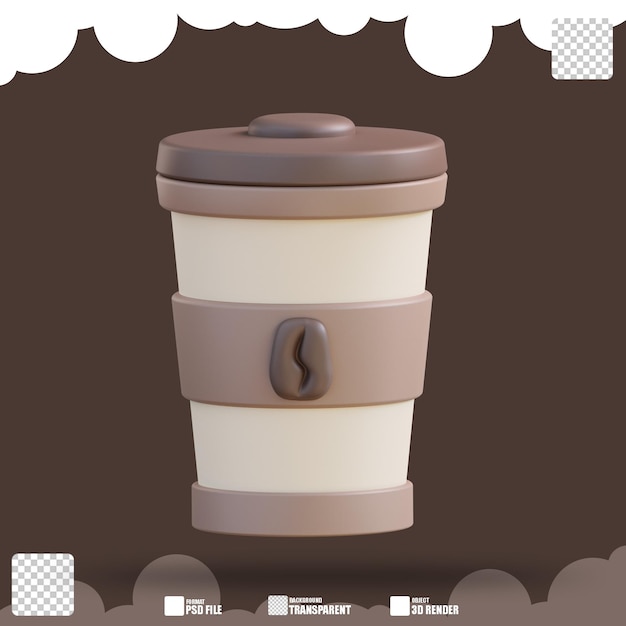 3d illustration coffee to go 3