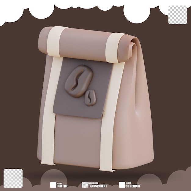 3d illustration coffee pack 2