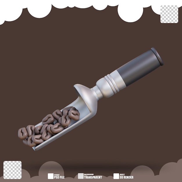 3d illustration coffee scoop 2