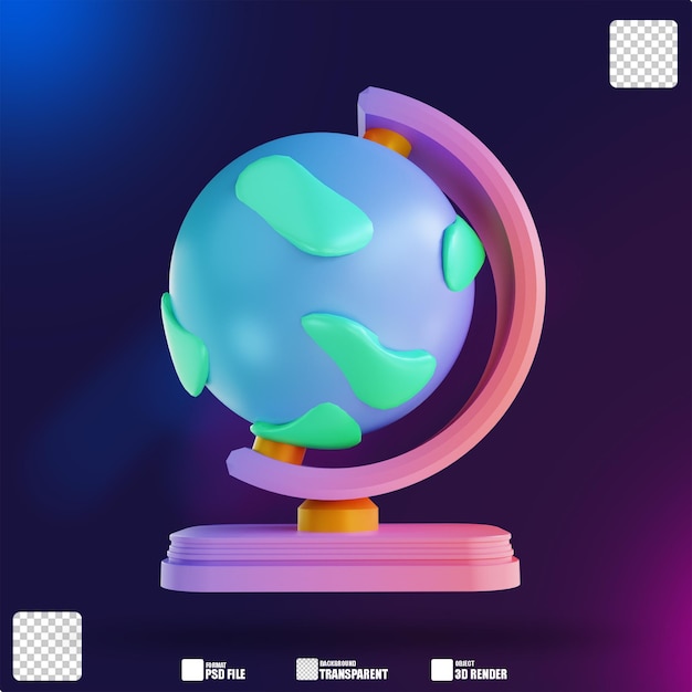 3D illustration colorful globe