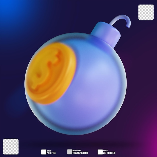 3D illustration colorful money bomb 3