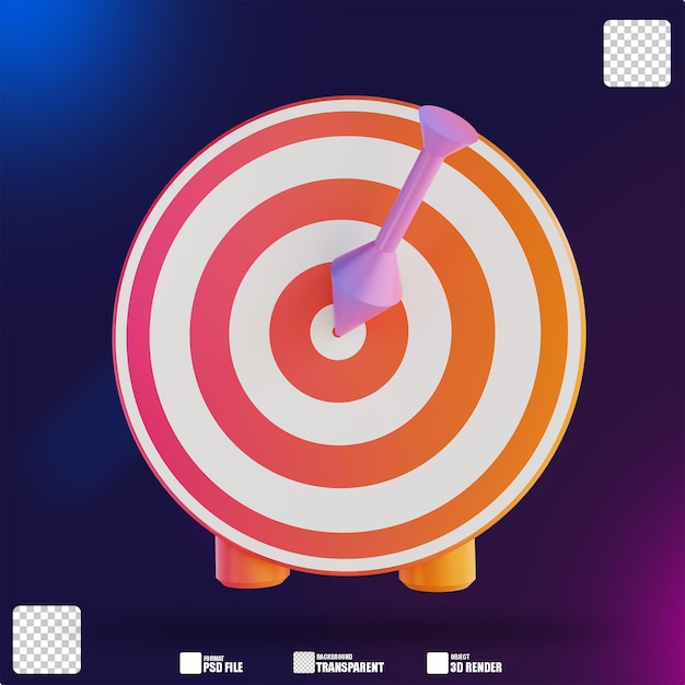 3D illustration colorful targets 3