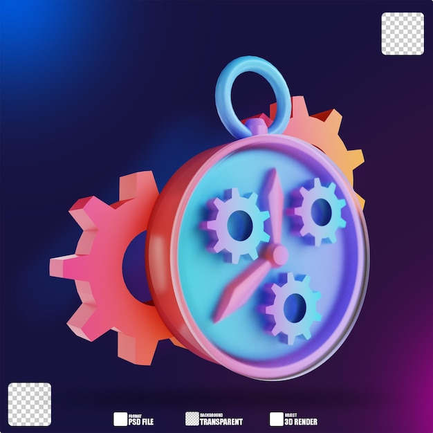 3D illustration colorful time management 2