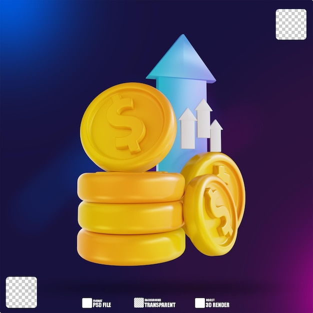 3D illustration colorful top up money 4