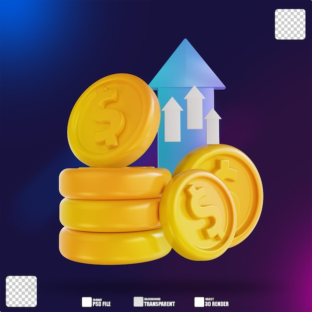 3D illustration colorful top up money