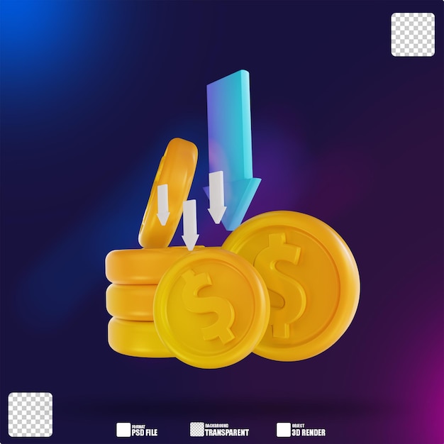 3D illustration colorful withdraw money 4