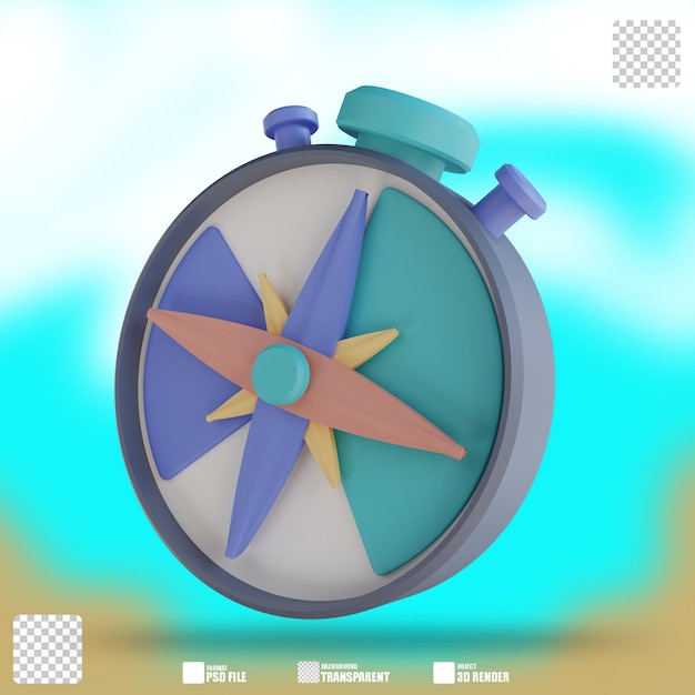 3D illustration compass 2