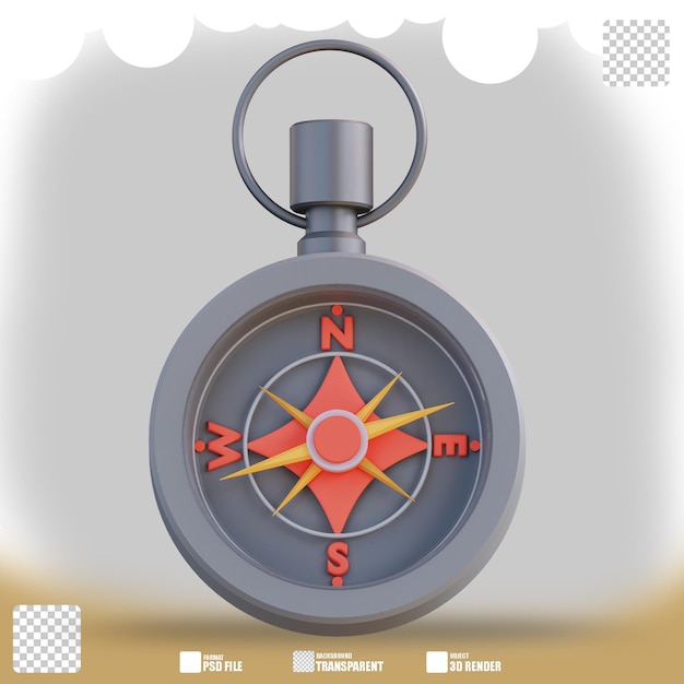 3d illustration of a compass 3