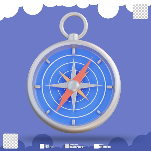 3d illustration of compass 3