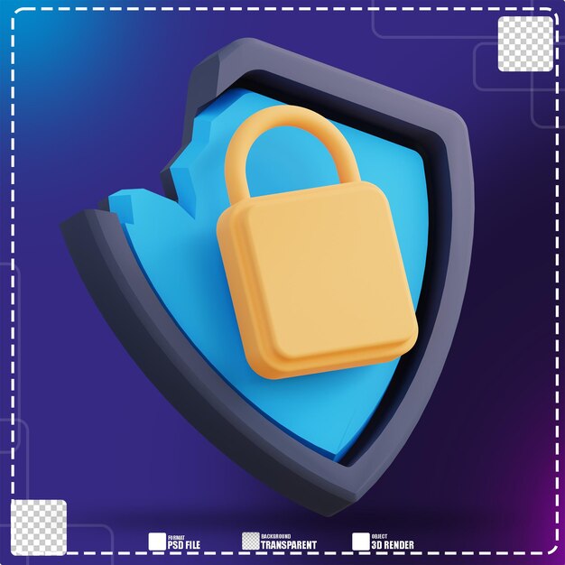 3d illustration of cracked security 3