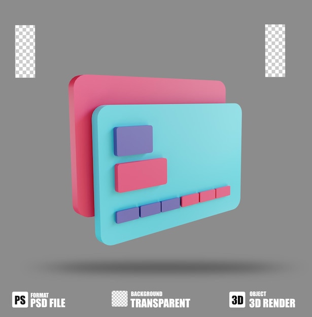 3D illustration credit card 3