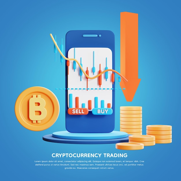 3d illustration cryptocurrency