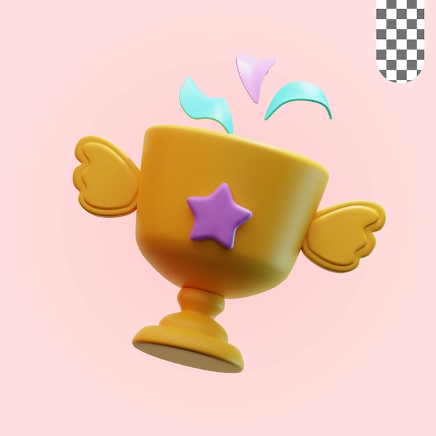 3D Illustration Cup With Wings