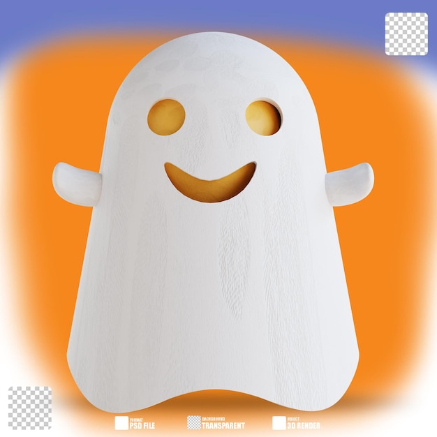 3d illustration cute ghost 7