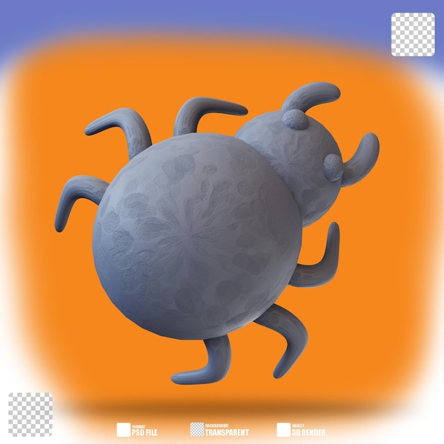 3d illustration cute spider 4