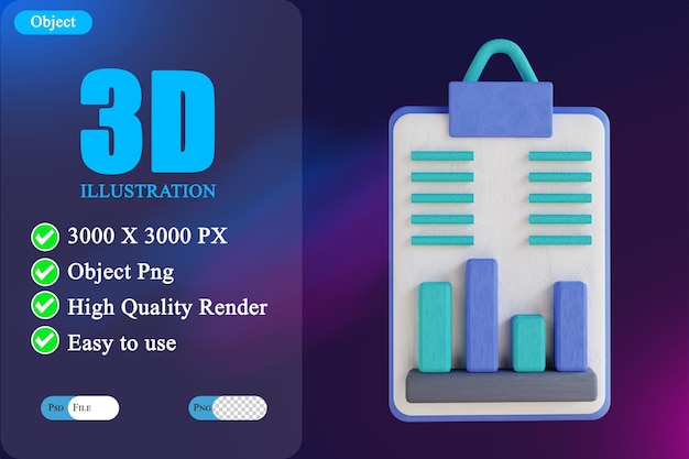 3D illustration of data analysis