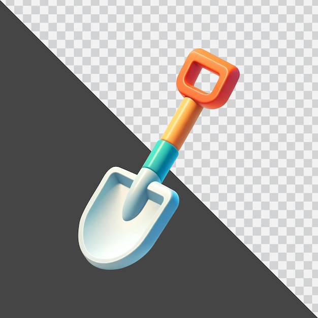 PSD 3d illustration design of a shovel