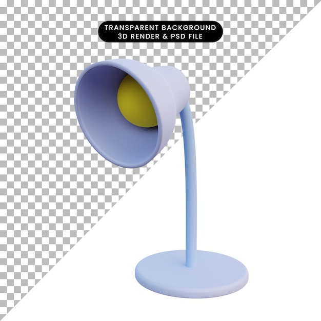 3d illustration desk lamp study