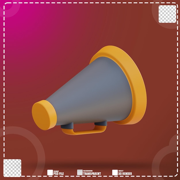 3d illustration director's megaphone 2