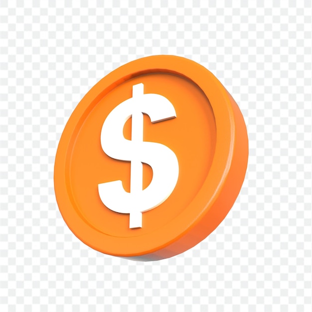 3d illustration dollar coin icon money 3d render