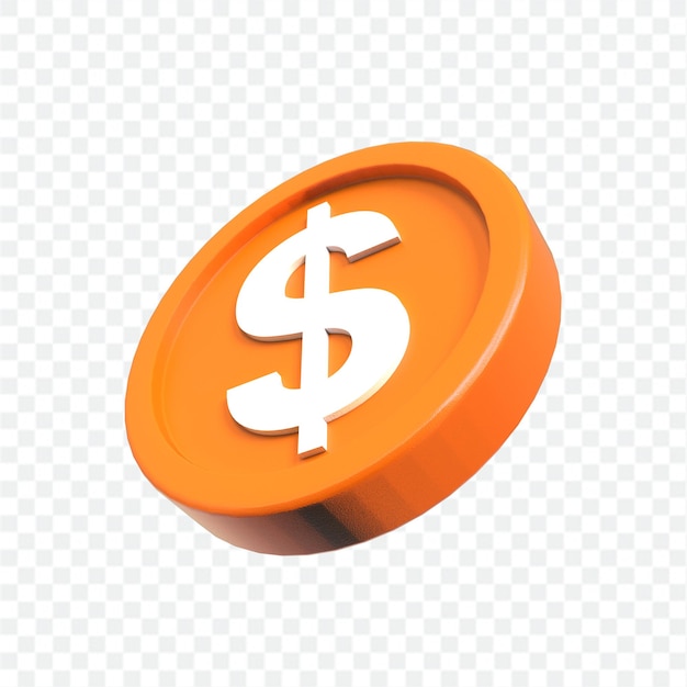 3d illustration dollar coin icon money 3d render