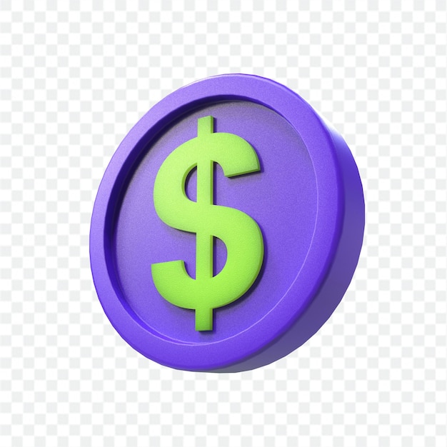 3d illustration dollar coin icon money 3d render