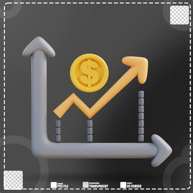 3d Illustration The dollar exchange rate is rising 2